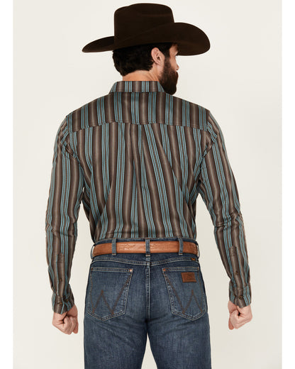 Cody James Men's Boa Dobby Striped Print Long Sleeve Button-Down Stret