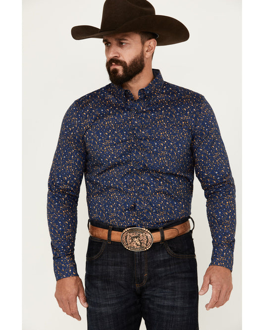 Cody James Men's Meadowlark Floral Print Long Sleeve Button-Down Stret