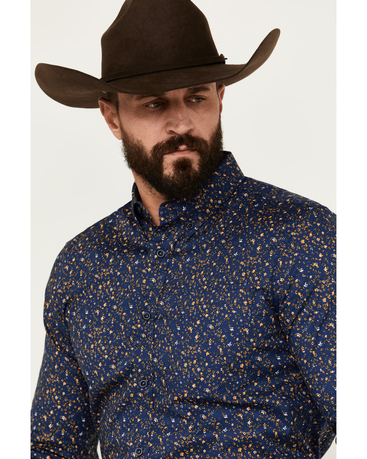 Cody James Men's Meadowlark Floral Print Long Sleeve Button-Down Stret