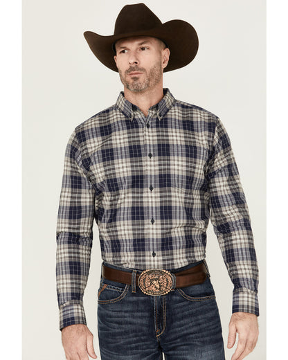Cody James Men's Howdy Plaid Print Long Sleeve Button-Down Stretch Wes