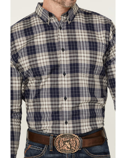 Cody James Men's Howdy Plaid Print Long Sleeve Button-Down Stretch Wes