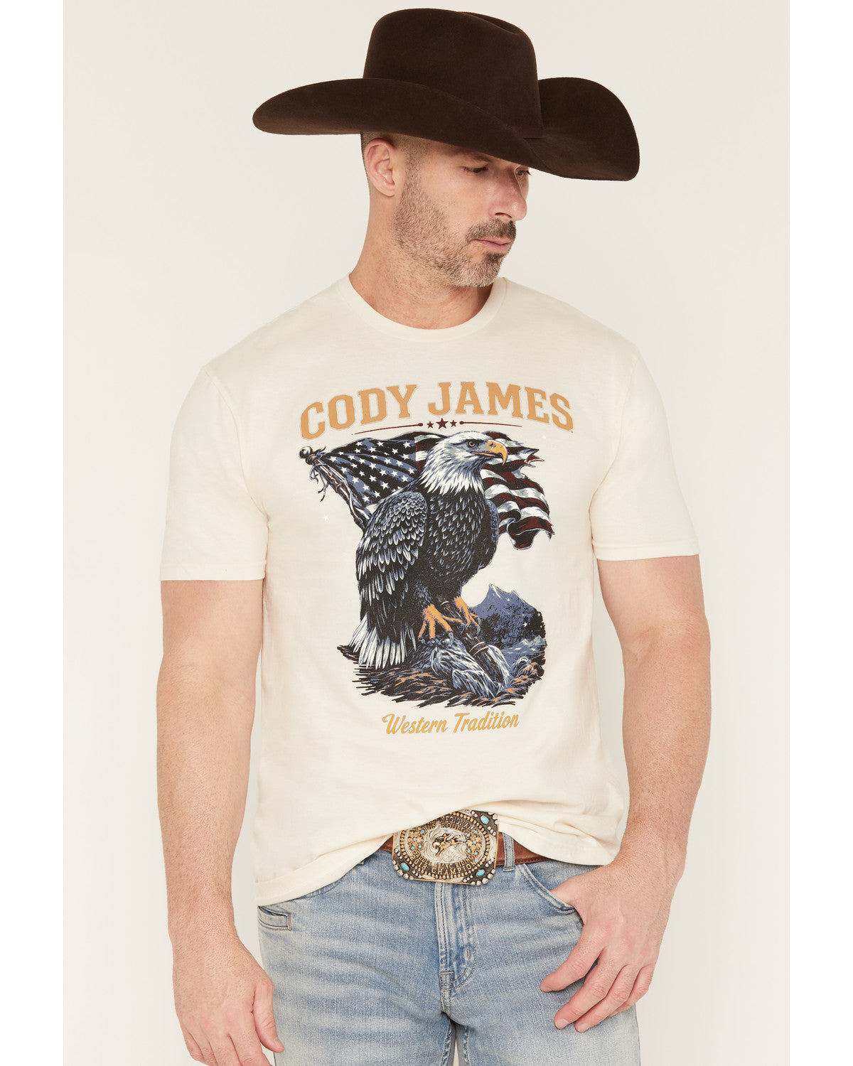 Cody James Men's Eaglestands Patriotic Short Sleeve Graphic T-Shirt