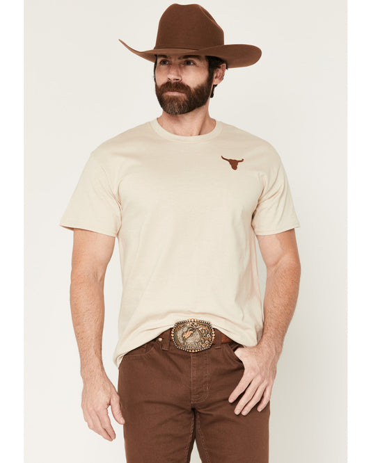 Cody James Men's Bull Skull Embroidered Short Sleeve Graphic T-Shirt