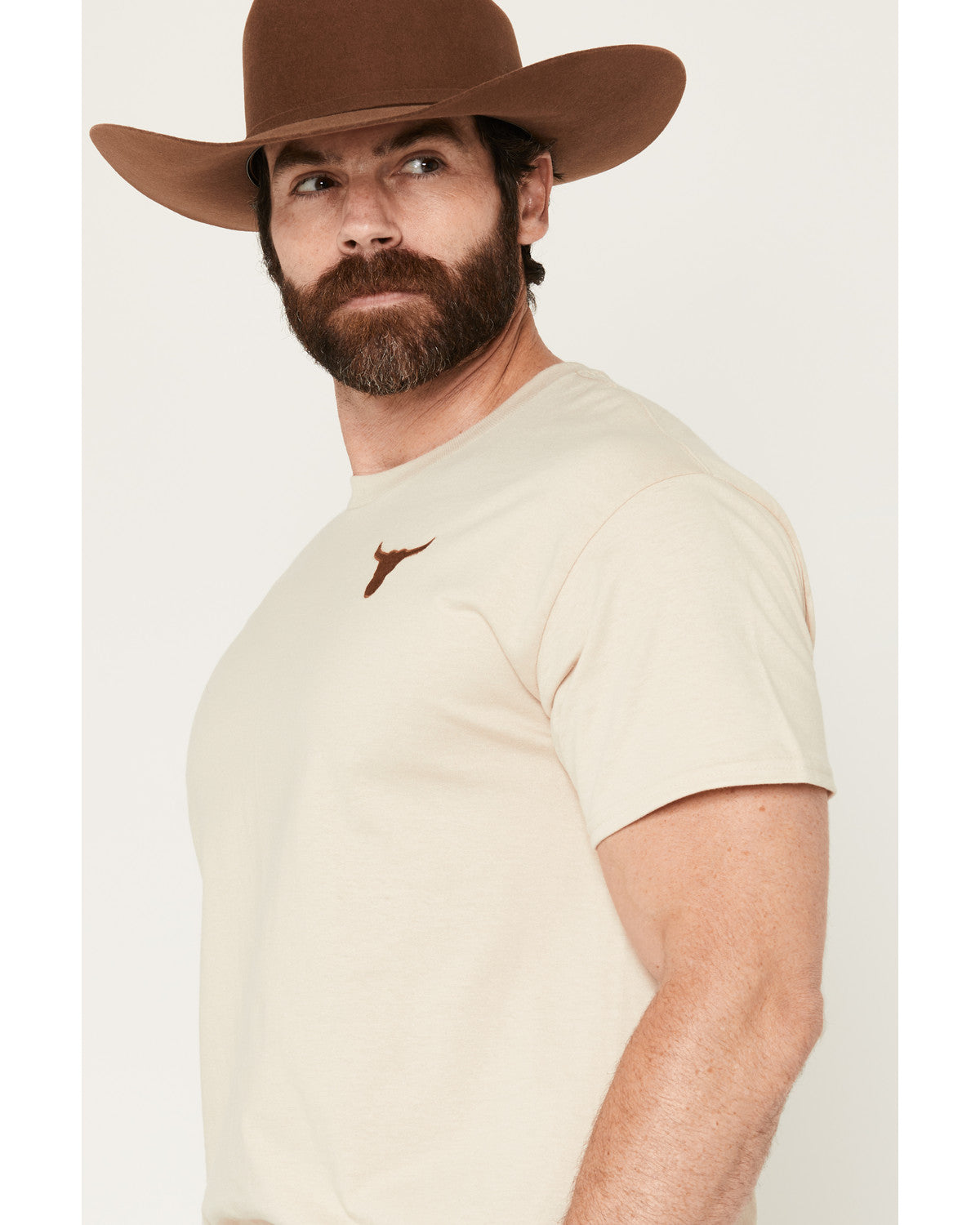Cody James Men's Bull Skull Embroidered Short Sleeve Graphic T-Shirt