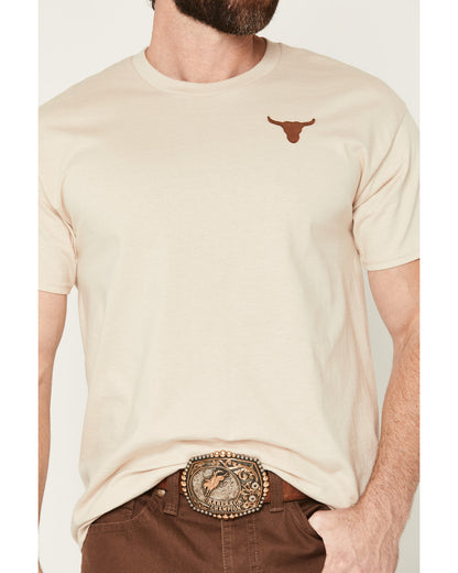 Cody James Men's Bull Skull Embroidered Short Sleeve Graphic T-Shirt