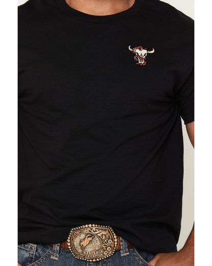 Cody James Men's Skull and Snake Embroidered Short Sleeve Graphic T-Sh