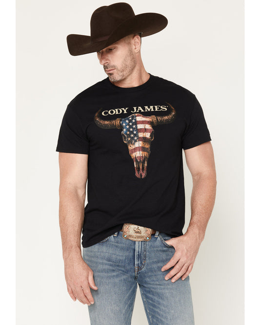 Cody James Men's Americana Steer Short Sleeve Graphic T-Shirt