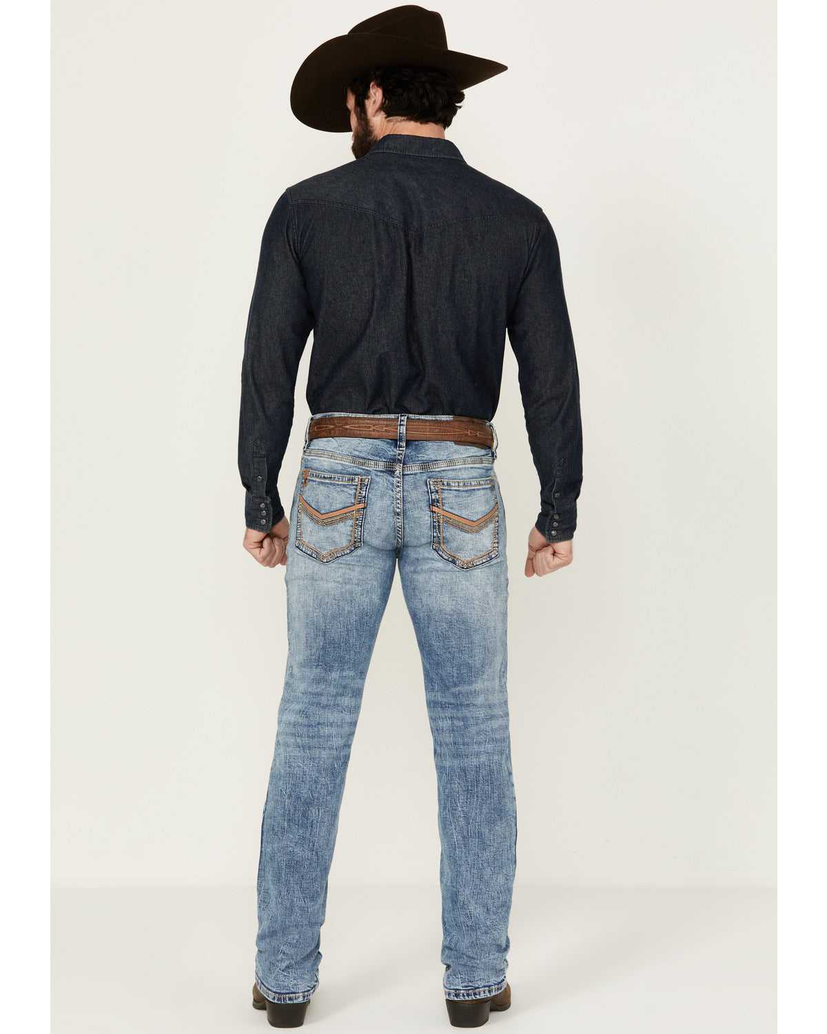 Cody James Men's Clover Leaf Wash Jackson Slim Straight Stretch Denim