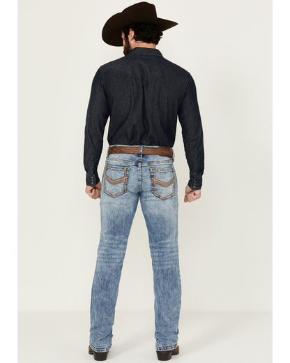 Cody James Men's Clover Leaf Wash Jackson Slim Straight Stretch Denim