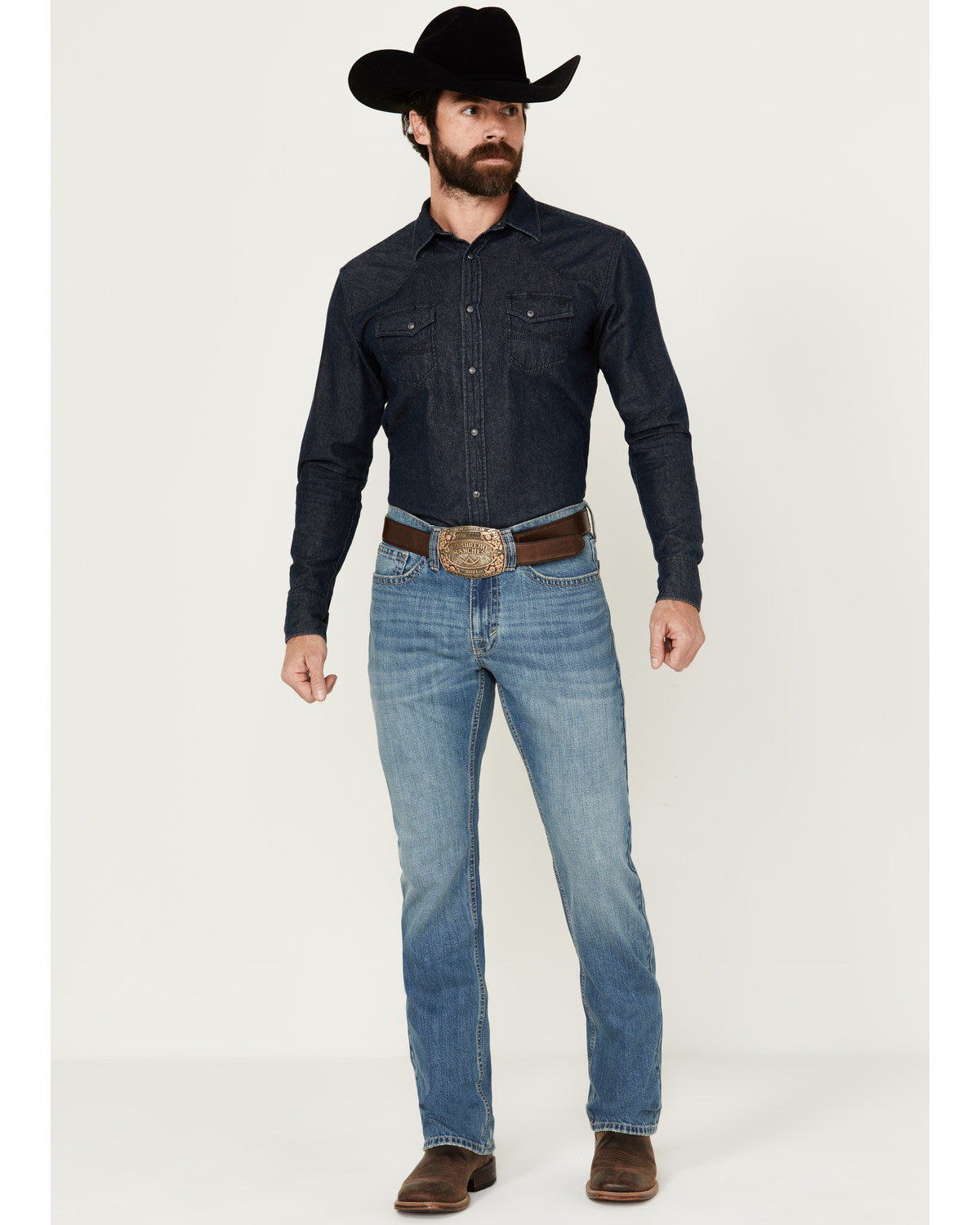 Cody James Men's Roughstock Wash Jackson Slim Straight Rigid Denim Jea