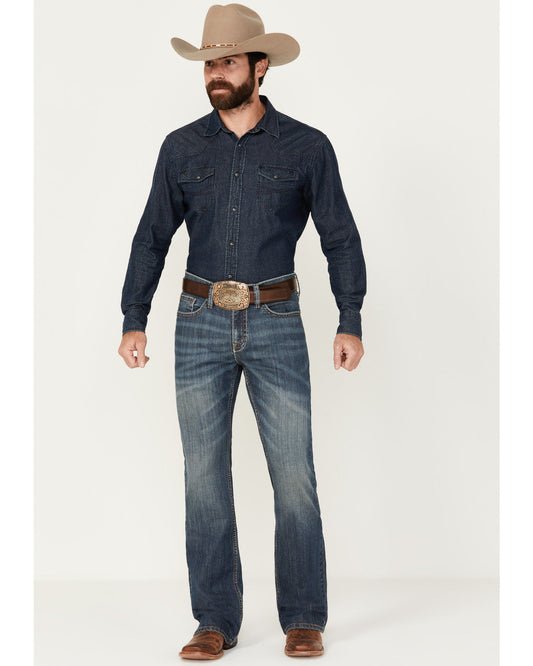 Cody James Men's Colton Wash Duke Relaxed Bootcut Stretch Denim Jeans