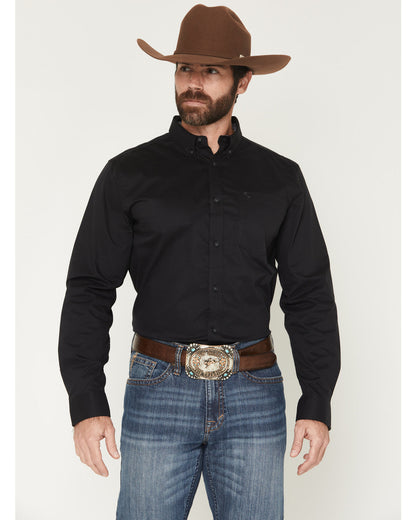 Cody James Men's Basic Solid Long Sleeve Button-Down Stretch Western S