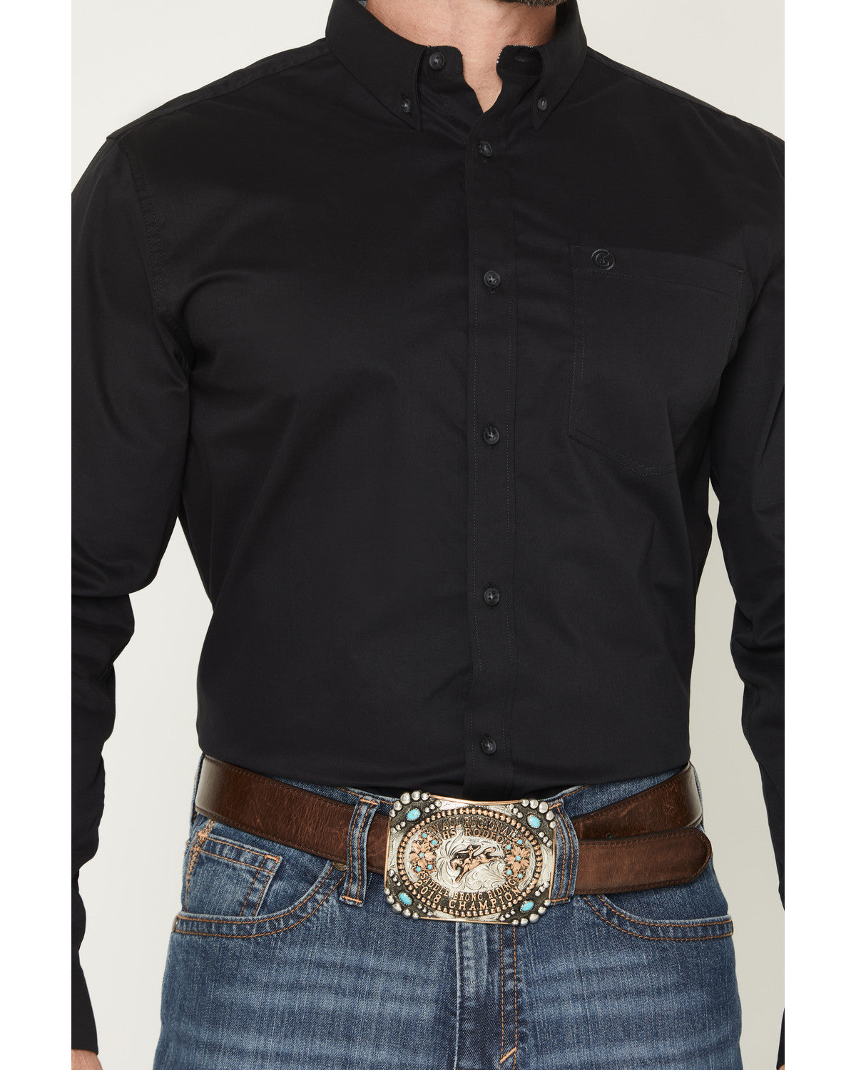 Cody James Men's Basic Solid Long Sleeve Button-Down Stretch Western S