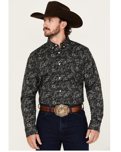 Cody James Men's Parker Paisley Print Long Sleeve Button-Down Stretch