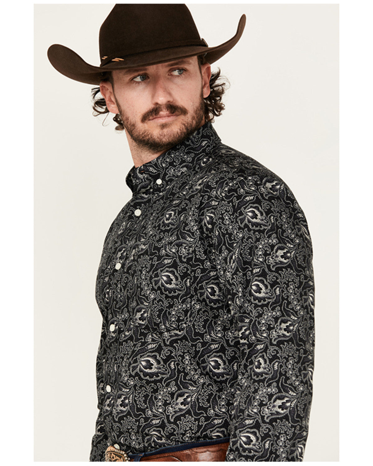 Cody James Men's Parker Paisley Print Long Sleeve Button-Down Stretch