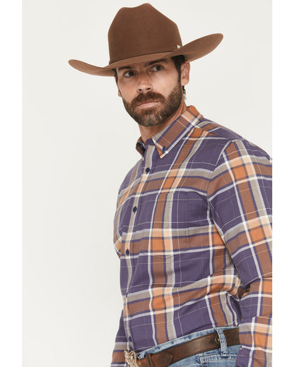 Cody James Men's Smokey Trail Plaid Print Long Sleeve Button-Down Stre