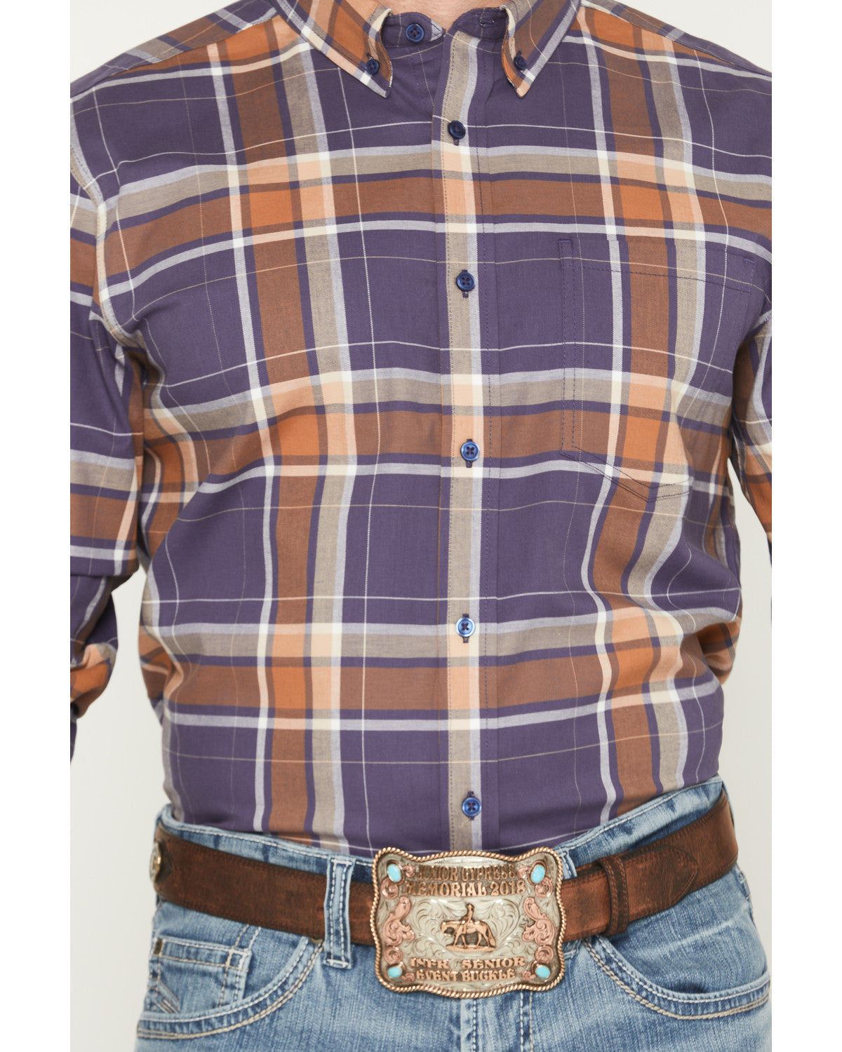 Cody James Men's Smokey Trail Plaid Print Long Sleeve Button-Down Stre
