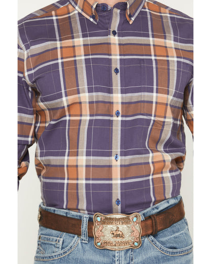 Cody James Men's Smokey Trail Plaid Print Long Sleeve Button-Down Stre