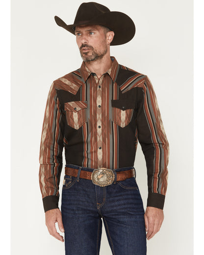 Cody James Men's Desert Trail Southwestern Stripe Print Long Sleeve Sn
