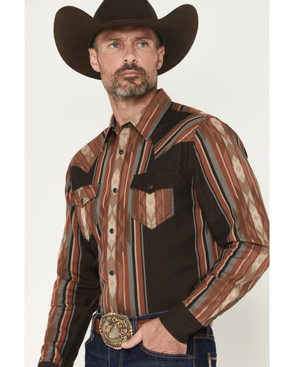 Cody James Men's Desert Trail Southwestern Stripe Print Long Sleeve Sn