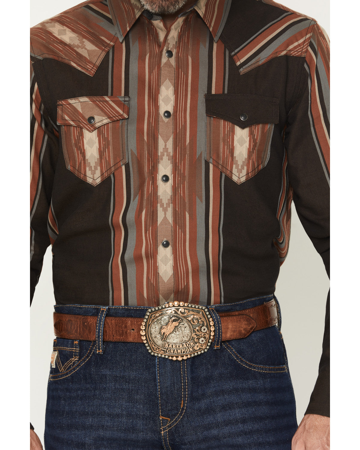 Cody James Men's Desert Trail Southwestern Stripe Print Long Sleeve Sn