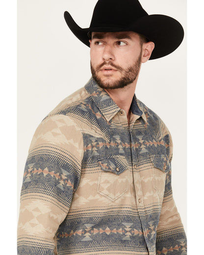 Cody James Men's Arrow Bear Southwestern Print Long Sleeve Snap Wester