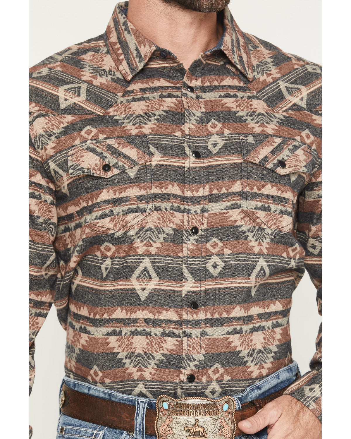 Cody James Men's Ironwood Southwestern Long Sleeve Snap Flannel Shirt