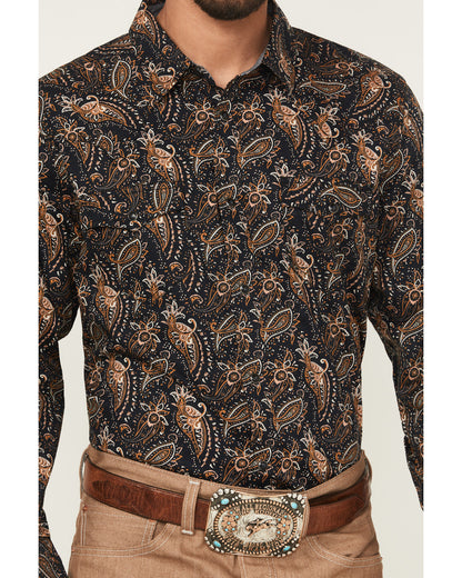 Cody James Men's Desert Dapper Paisley Print Long Sleeve Snap Western
