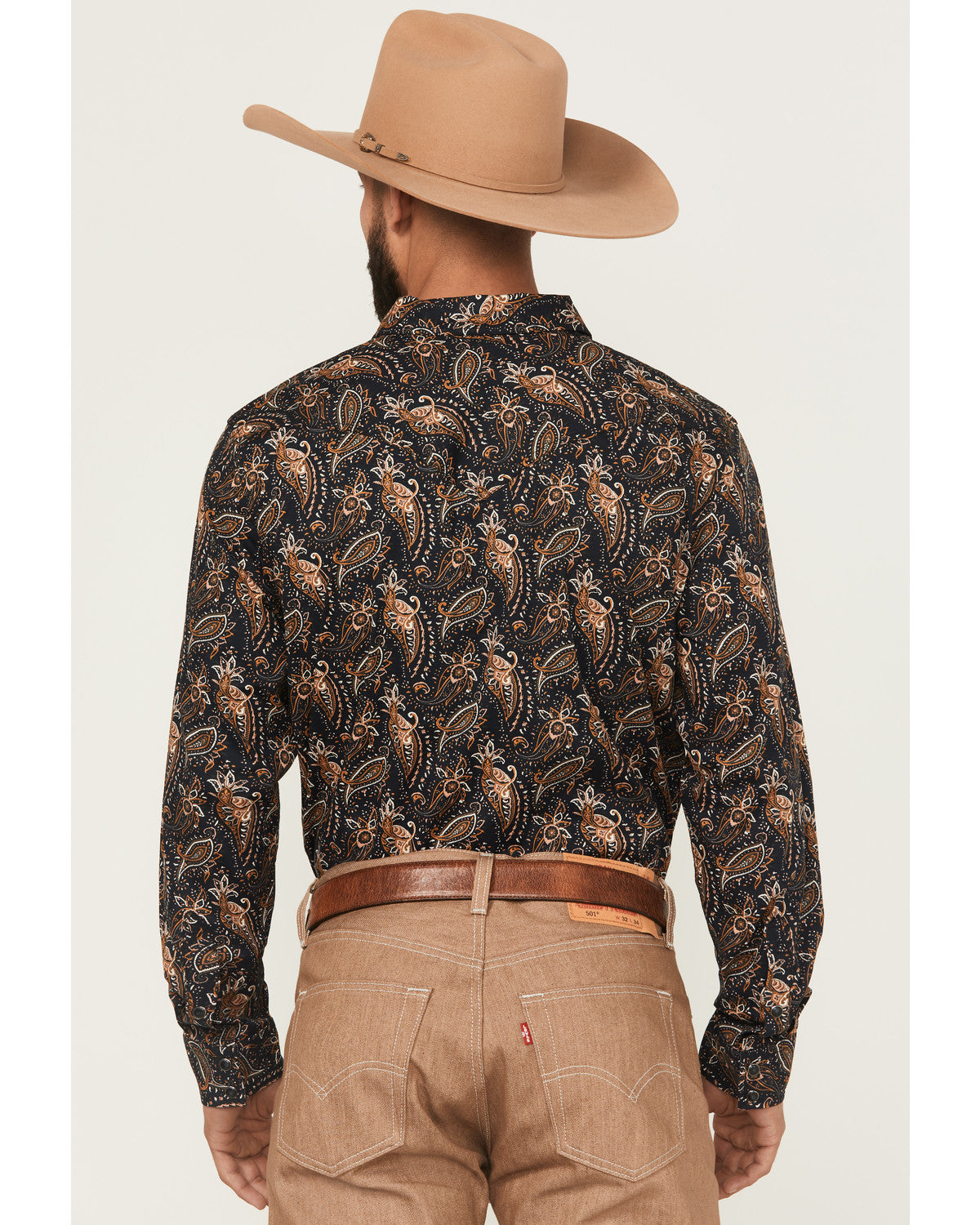 Cody James Men's Desert Dapper Paisley Print Long Sleeve Snap Western