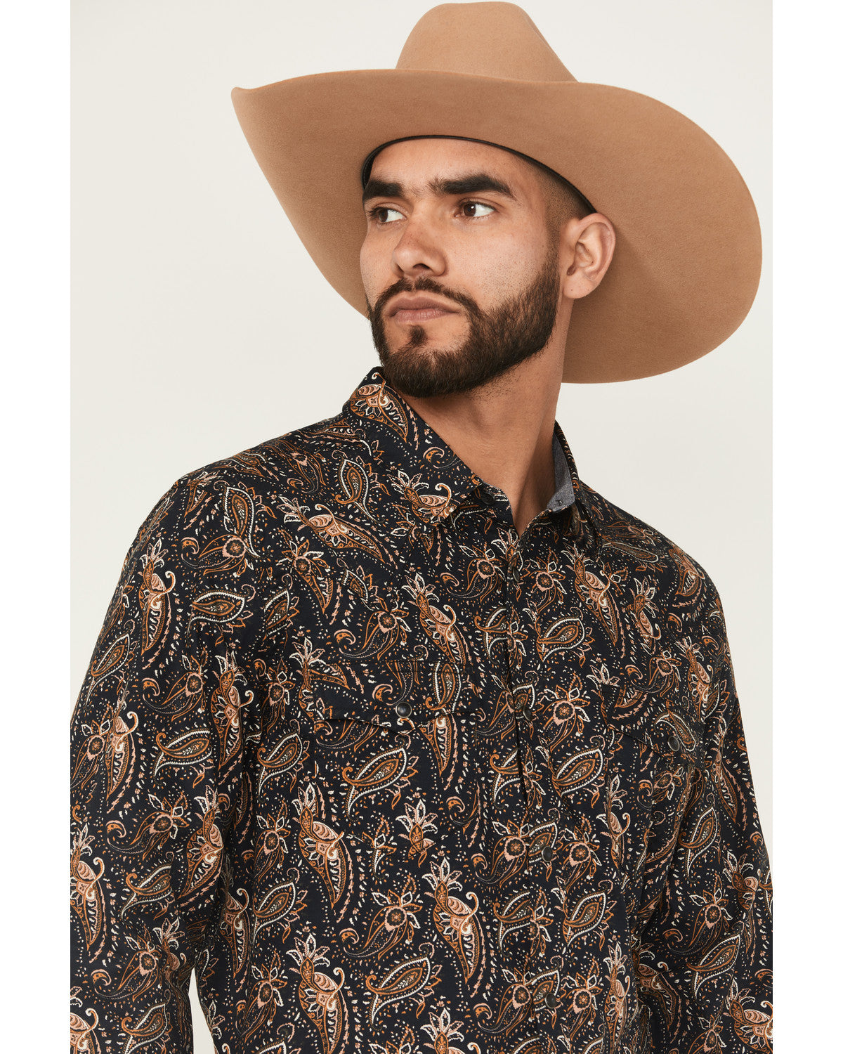 Cody James Men's Desert Dapper Paisley Print Long Sleeve Snap Western