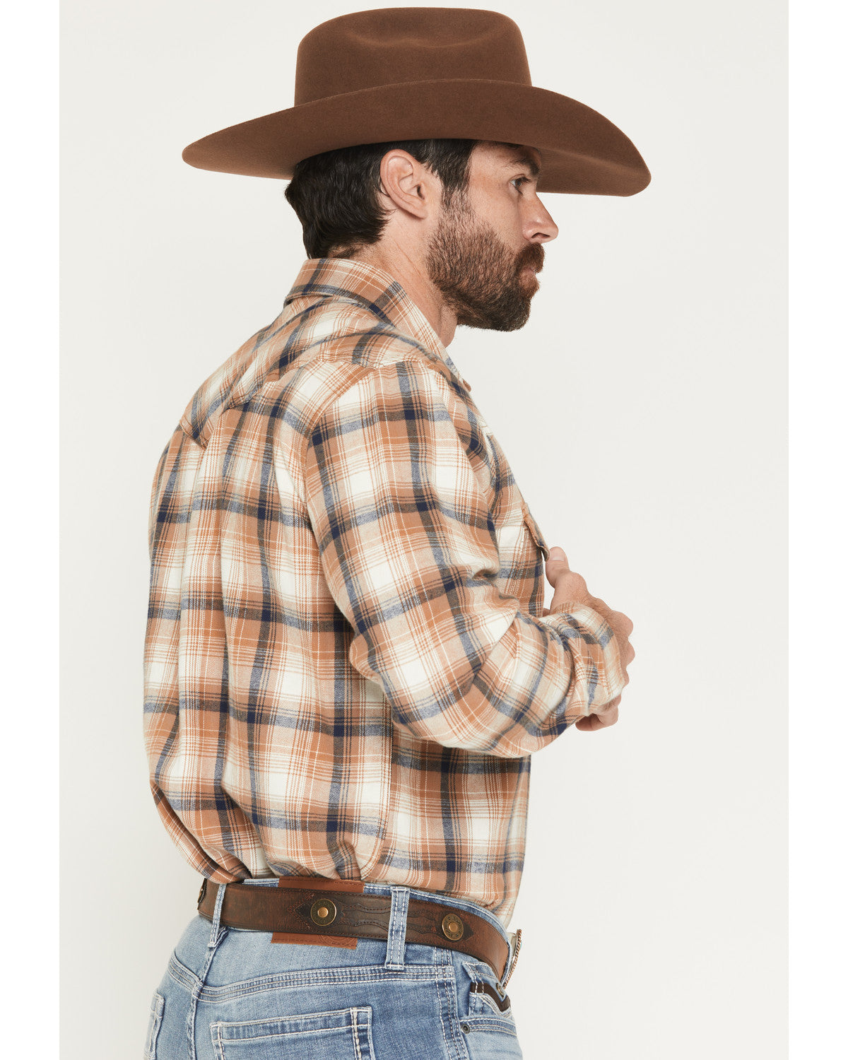 Cody James Men's Bravo Plaid Print Long Sleeve Snap Flannel Shirt - Bi
