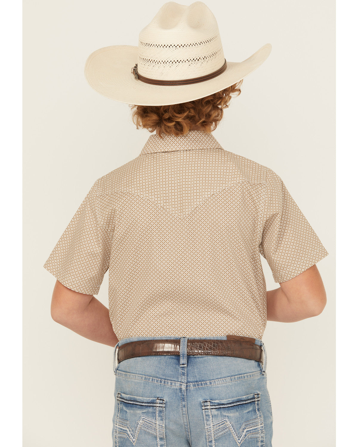 Cody James Boys' Grill and Greet Medallion Print Short Sleeve Snap Wes