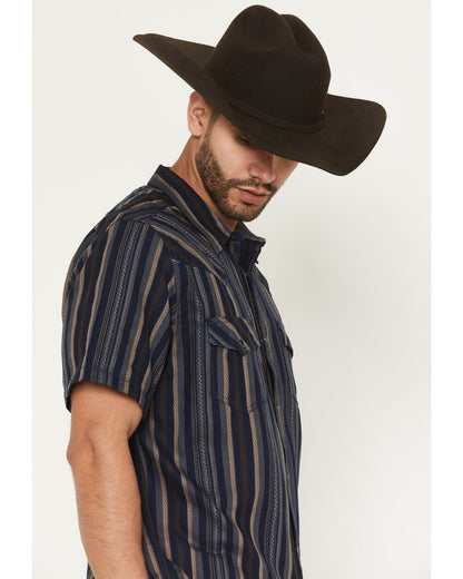 Cody James Men's Highland Rim Striped Print Short Sleeve Snap Western