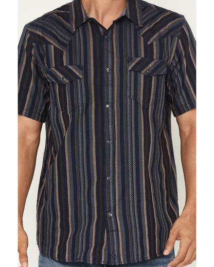 Cody James Men's Highland Rim Striped Print Short Sleeve Snap Western