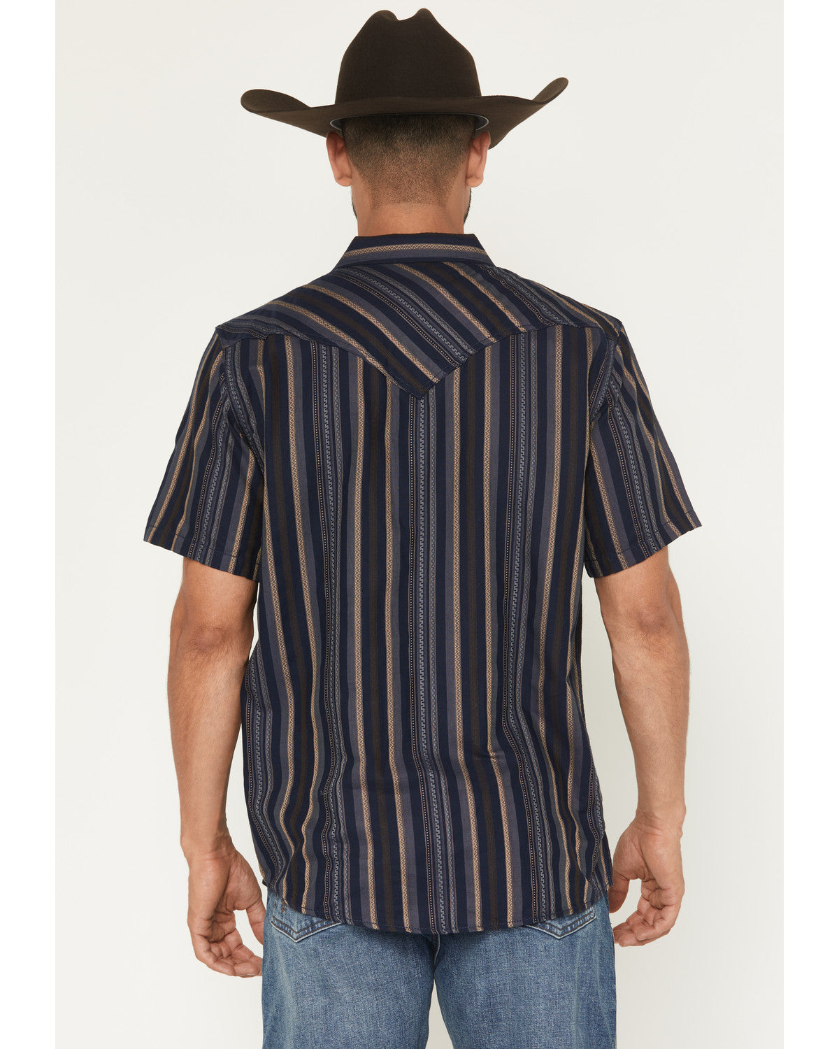 Cody James Men's Highland Rim Striped Print Short Sleeve Snap Western