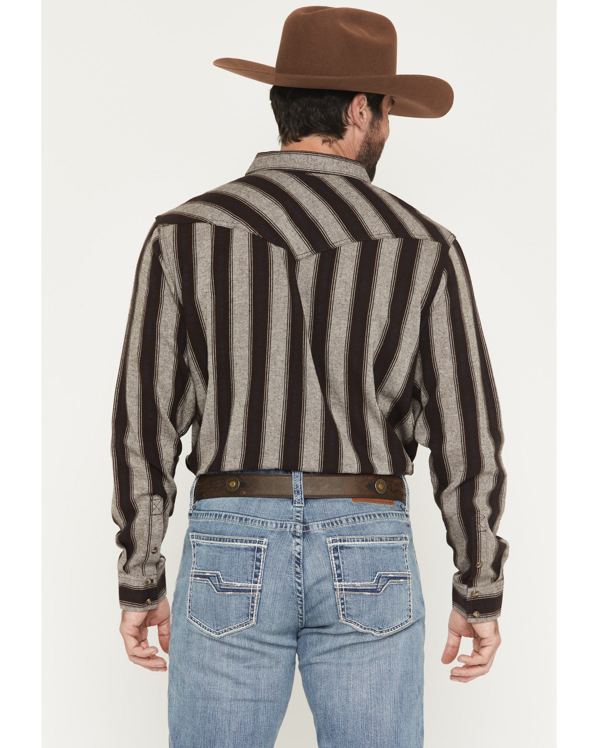 Cody James Men's Deluxe Dobby Stripe Print Long Sleeve Snap Flannel Sh