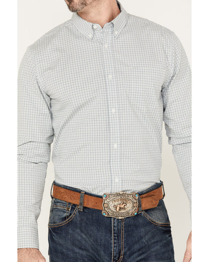 Cody James Men's Hoof Plaid Print Long Sleeve Button-Down Western Shir