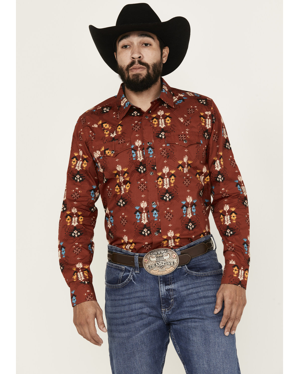 Cody James Men's Firewater Southwestern Print Long Sleeve Snap Western