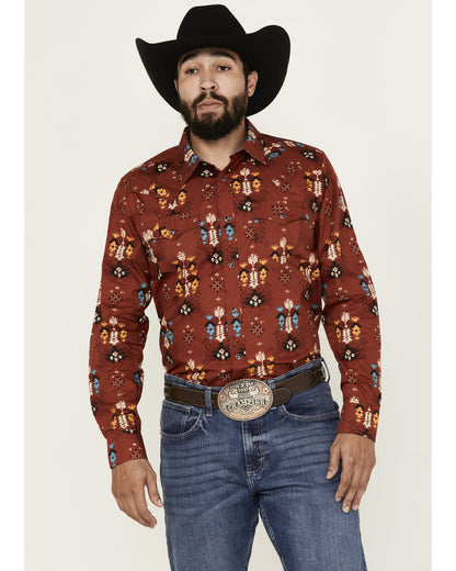 Cody James Men's Firewater Southwestern Print Long Sleeve Snap Western