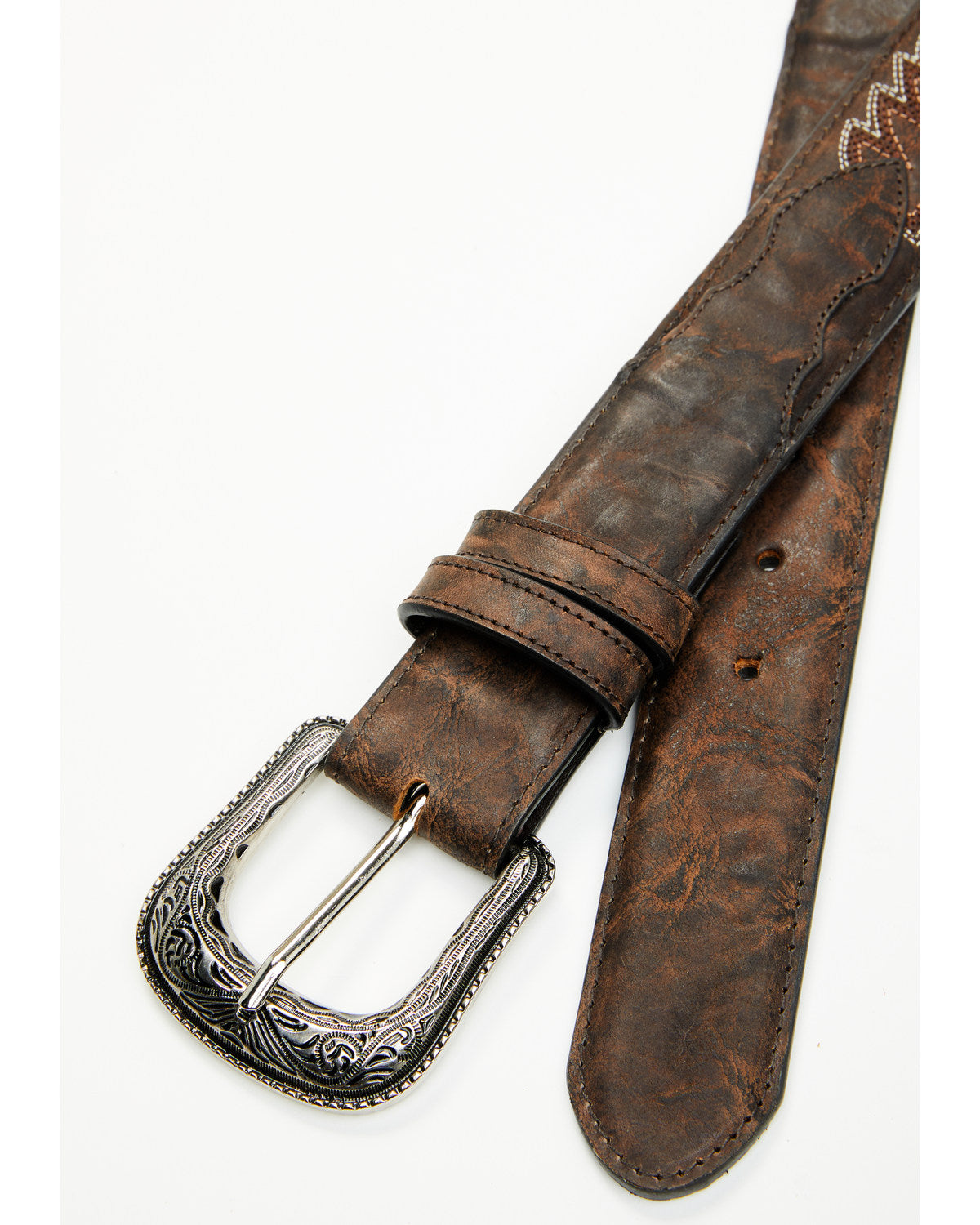 Cody James Men's Brooks Stitched Leather Belt