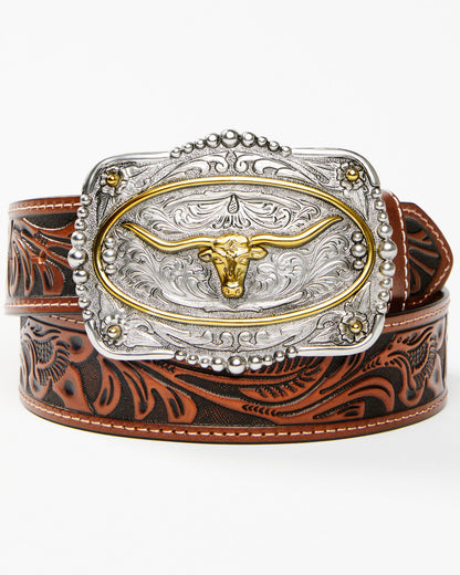 Cody James Men's Tooled Longhorn Buckle Belt