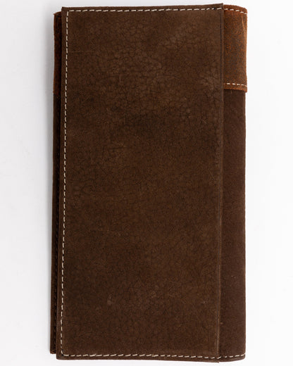 Cody James Men's Boot Stitch Long Horn Leather Checkbook Wallet