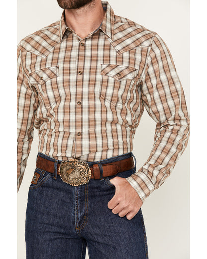 Cody James Men's Buck Off Plaid Print Long Sleeve Snap Western Shirt