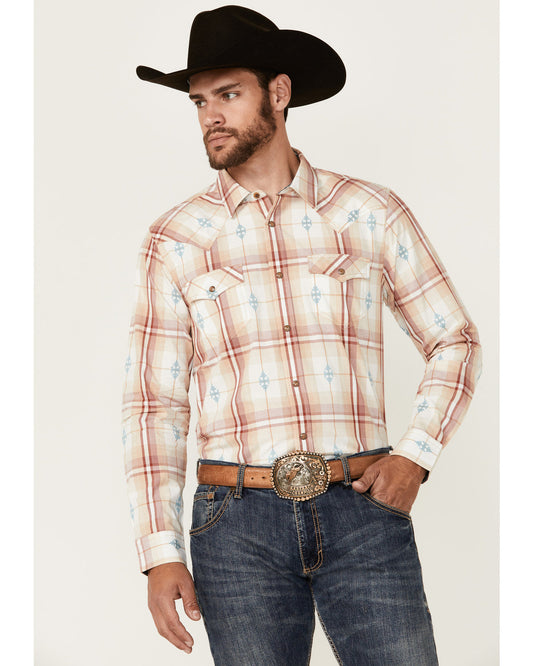 Cody James Men's Samba Plaid Print Long Sleeve Snap Western Shirt