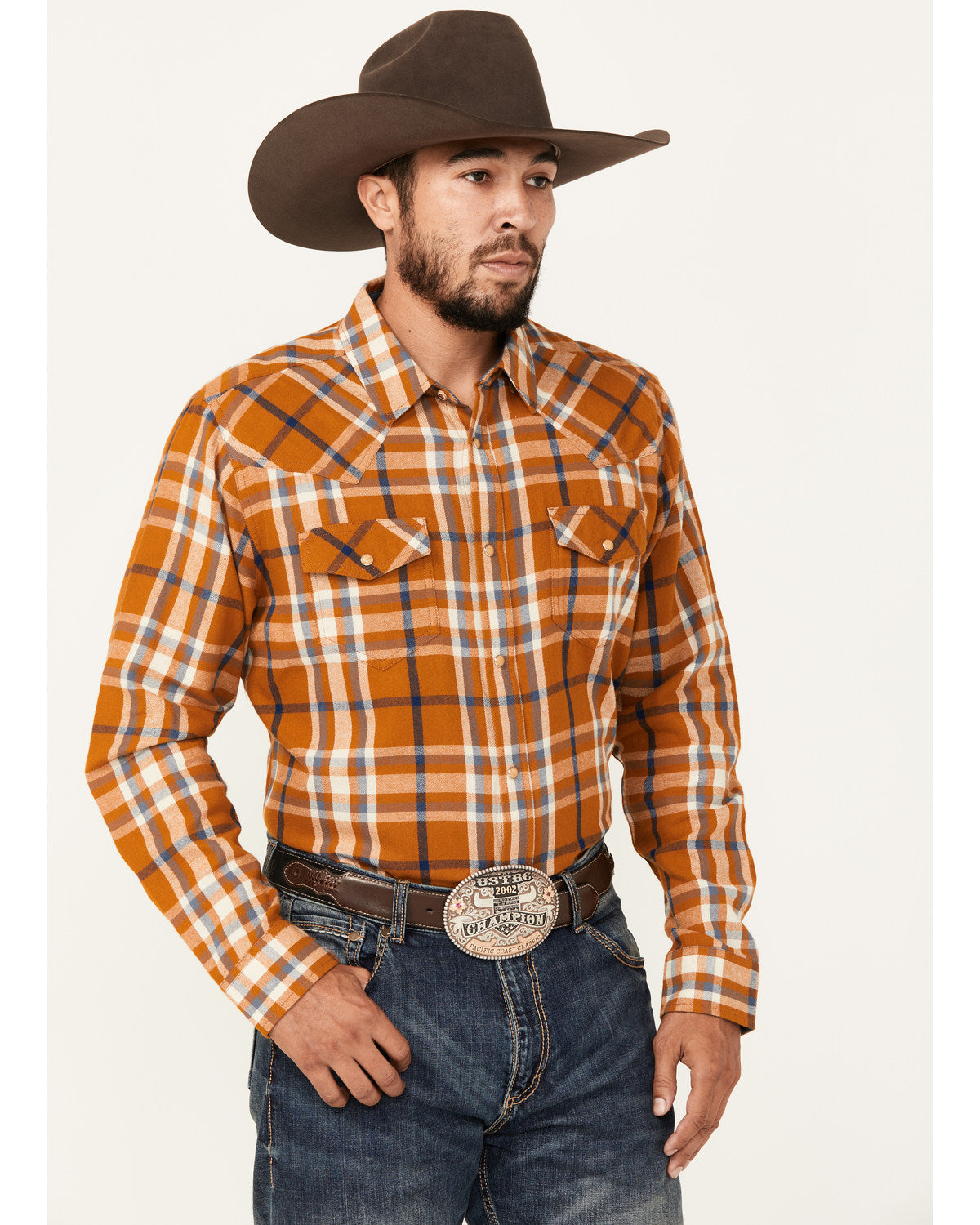 Cody James Men's Tidal Wave Plaid Print Long Sleeve Snap Western Flann