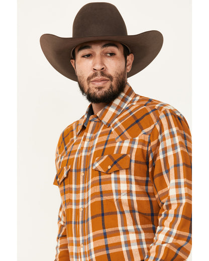 Cody James Men's Tidal Wave Plaid Print Long Sleeve Snap Western Flann