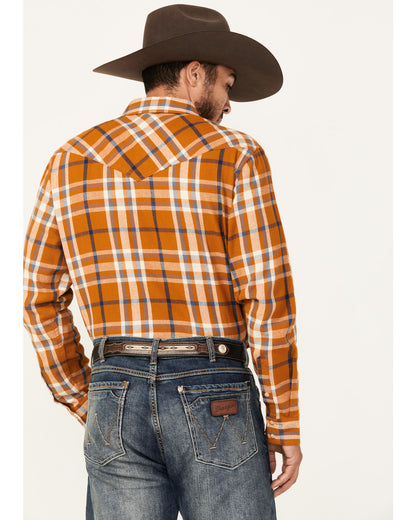 Cody James Men's Tidal Wave Plaid Print Long Sleeve Snap Western Flann