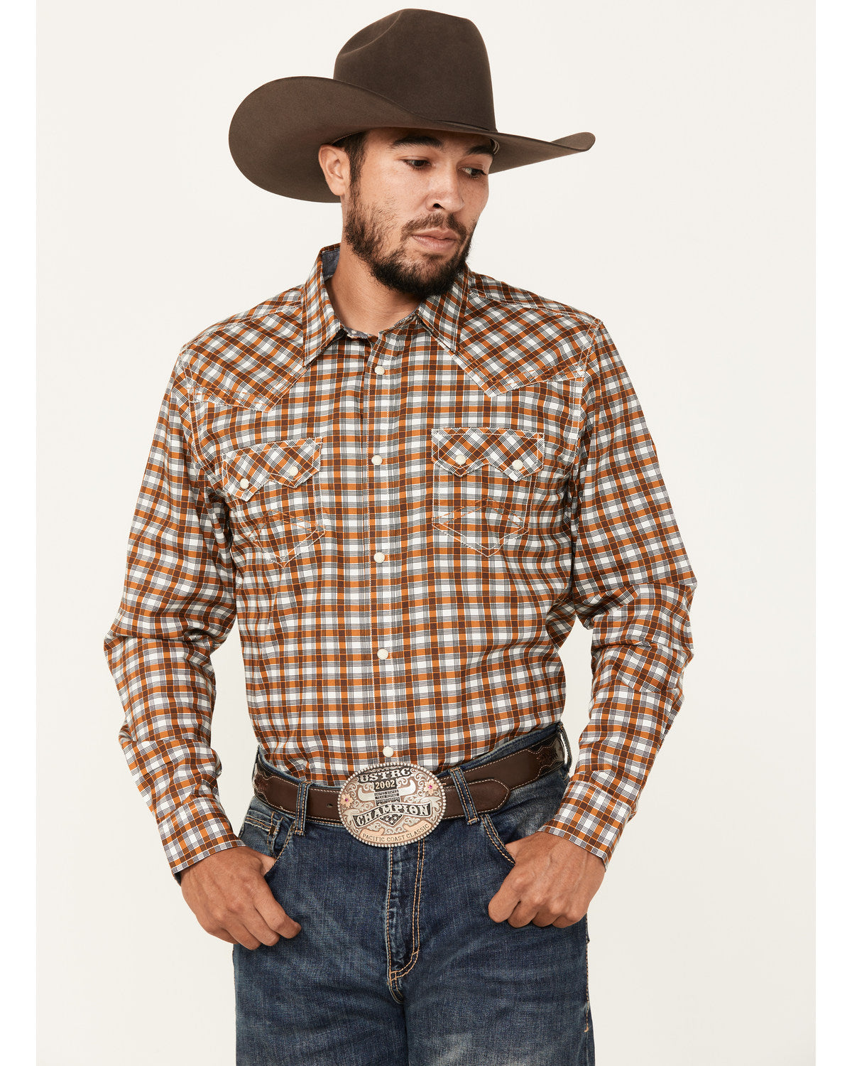 Cody James Men's Reverent Plaid Print Long Sleeve Snap Western Shirt