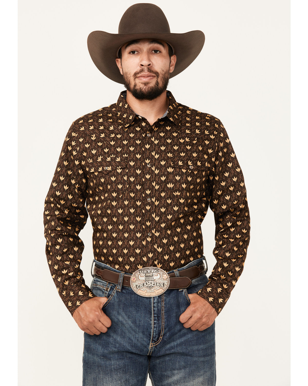 Cody James Men's Reign In Striped Print Long Sleeve Snap Western Shirt