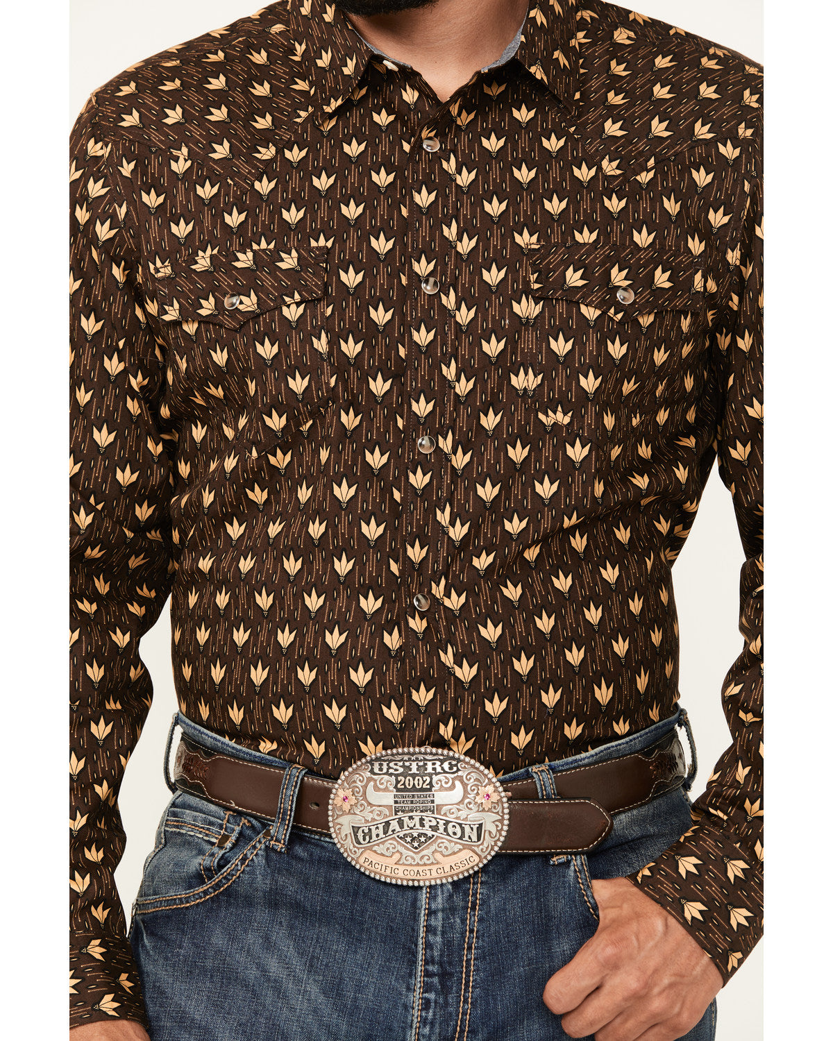 Cody James Men's Reign In Striped Print Long Sleeve Snap Western Shirt